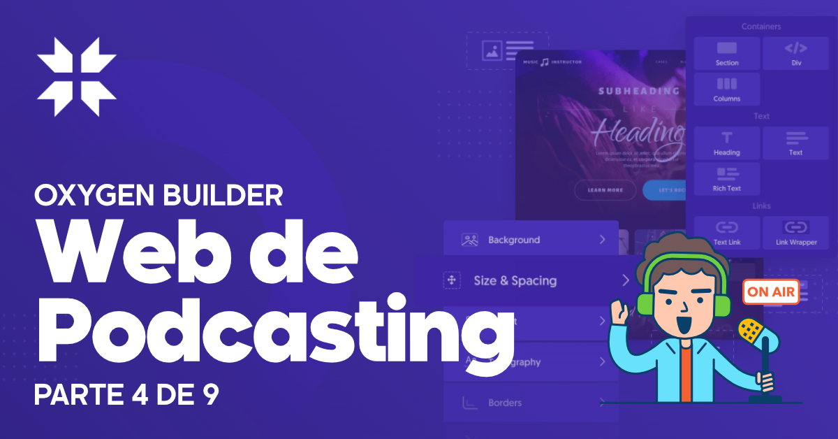 Oxygen Builder web Podcasting - Trinchera WP