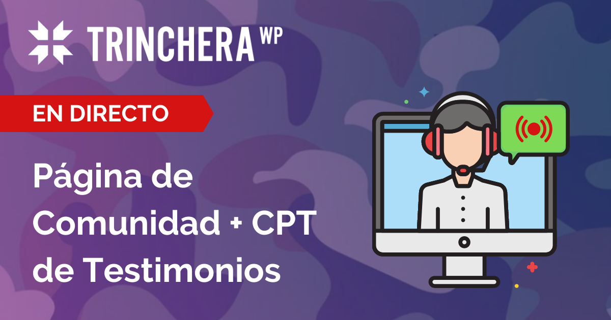 Página de Comunidad + CPT de Testimonios