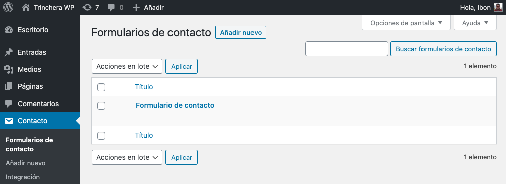 Contact Form 7 - Trinchera WP